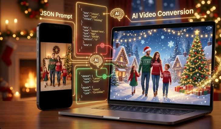 Photo to Christmas Video Convert JSON Prompt